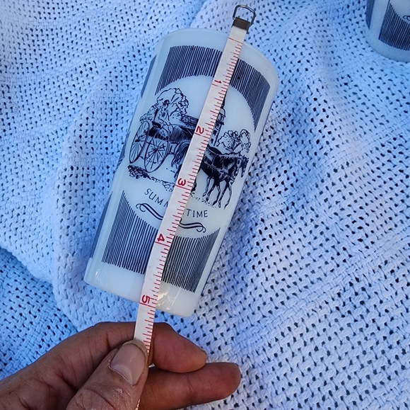 Currier and Ives Transportation milk glass‎ glasses 4 - Picture 8 of 10